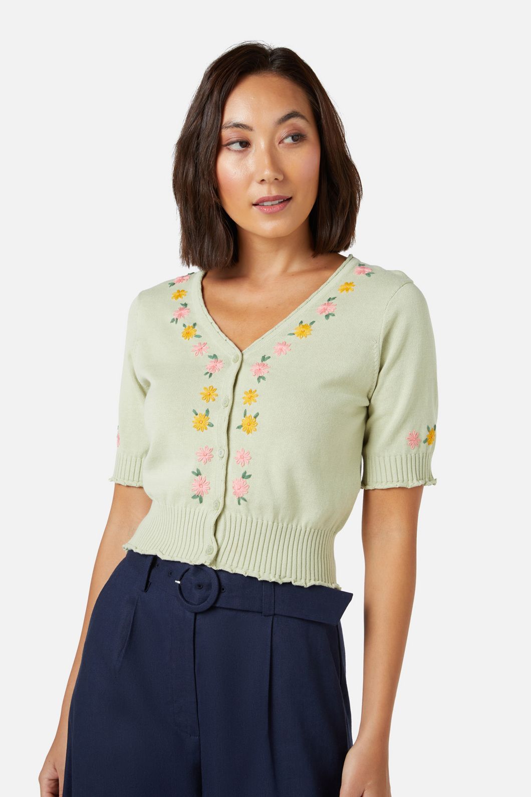 Princess Highway - Thea Emb Cardi - mint
