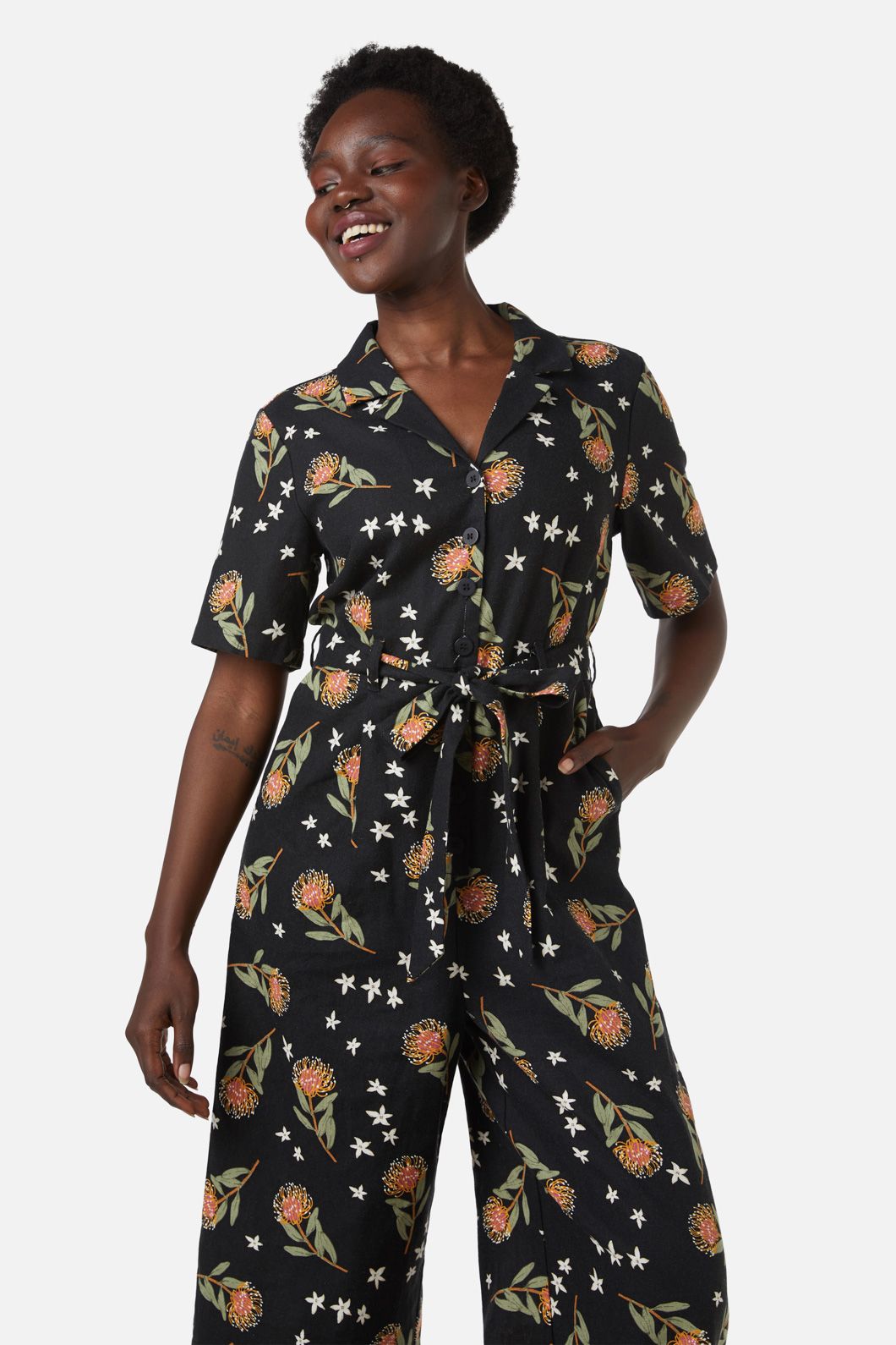Princess Highway - Protea Jumpsuit - black