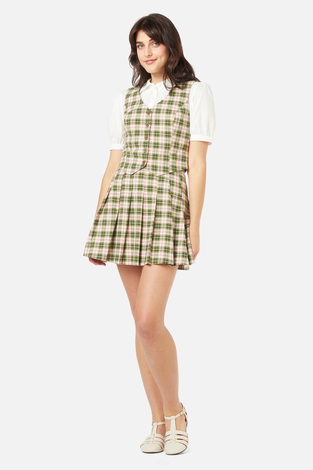 Princess Highway - Hazel Check Vest - green