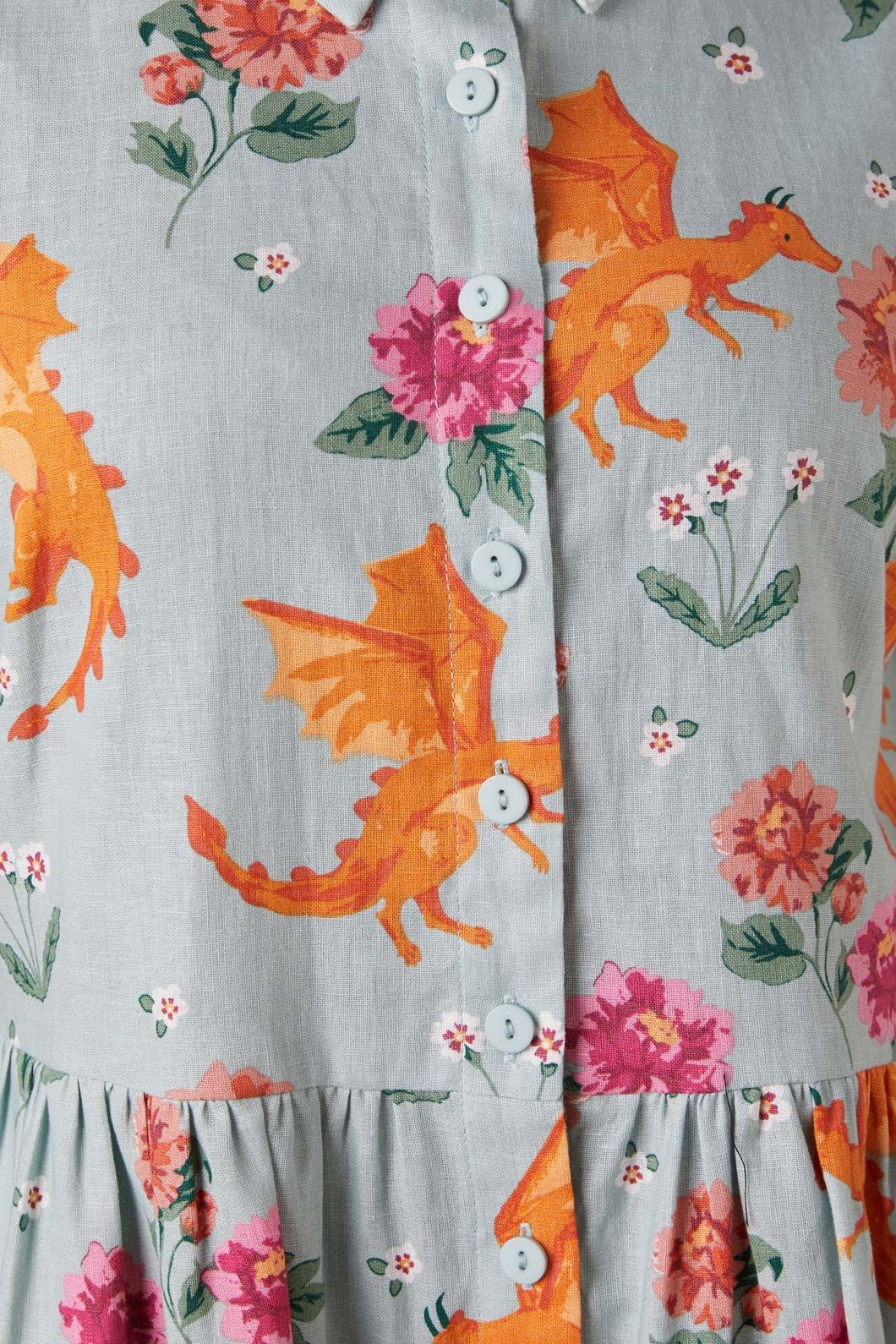 Princess Highway - Dragon Shirt Dress - green