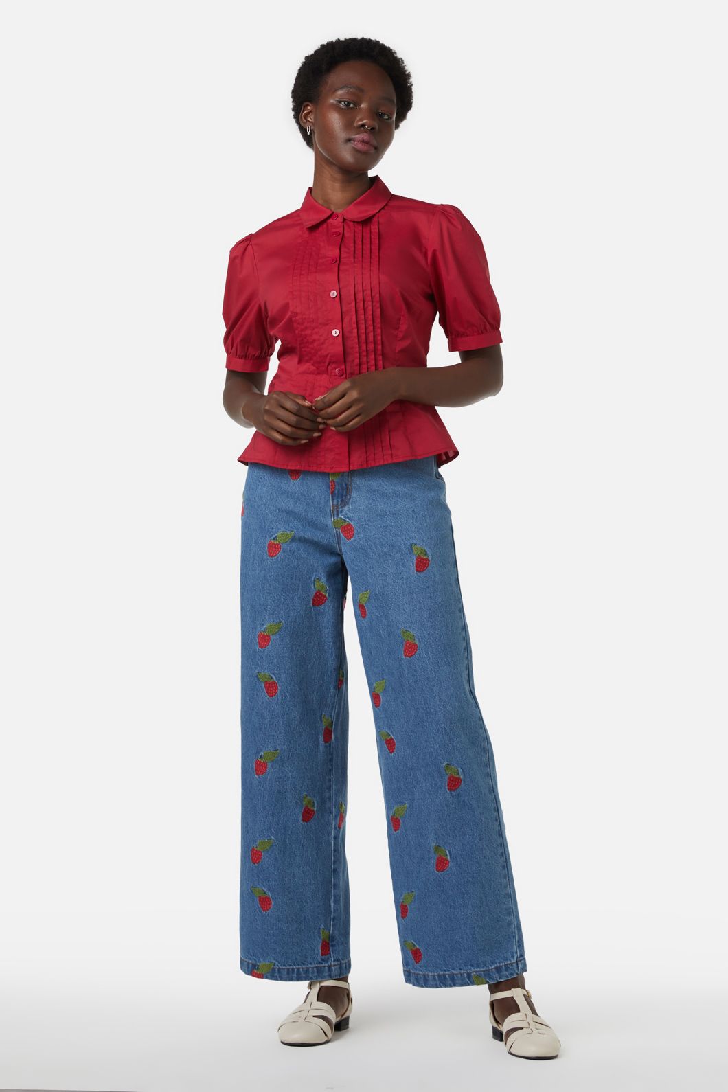 Princess Highway - Martha Pin Tuck Blouse - red