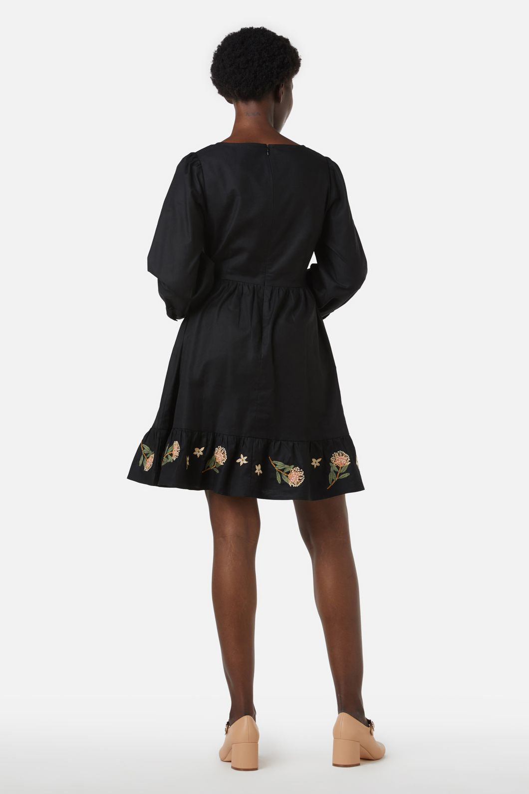 Princess Highway - Protea Emb Dress - black