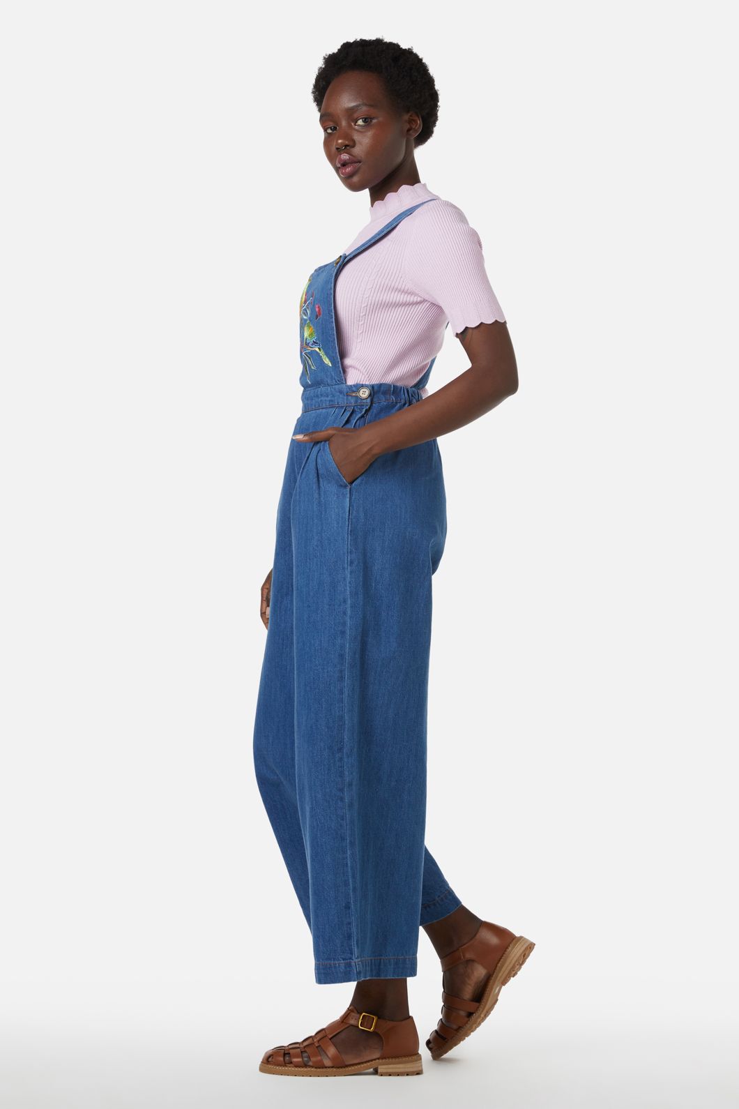 Princess Highway - Parrot Emb Overall - mid-denim