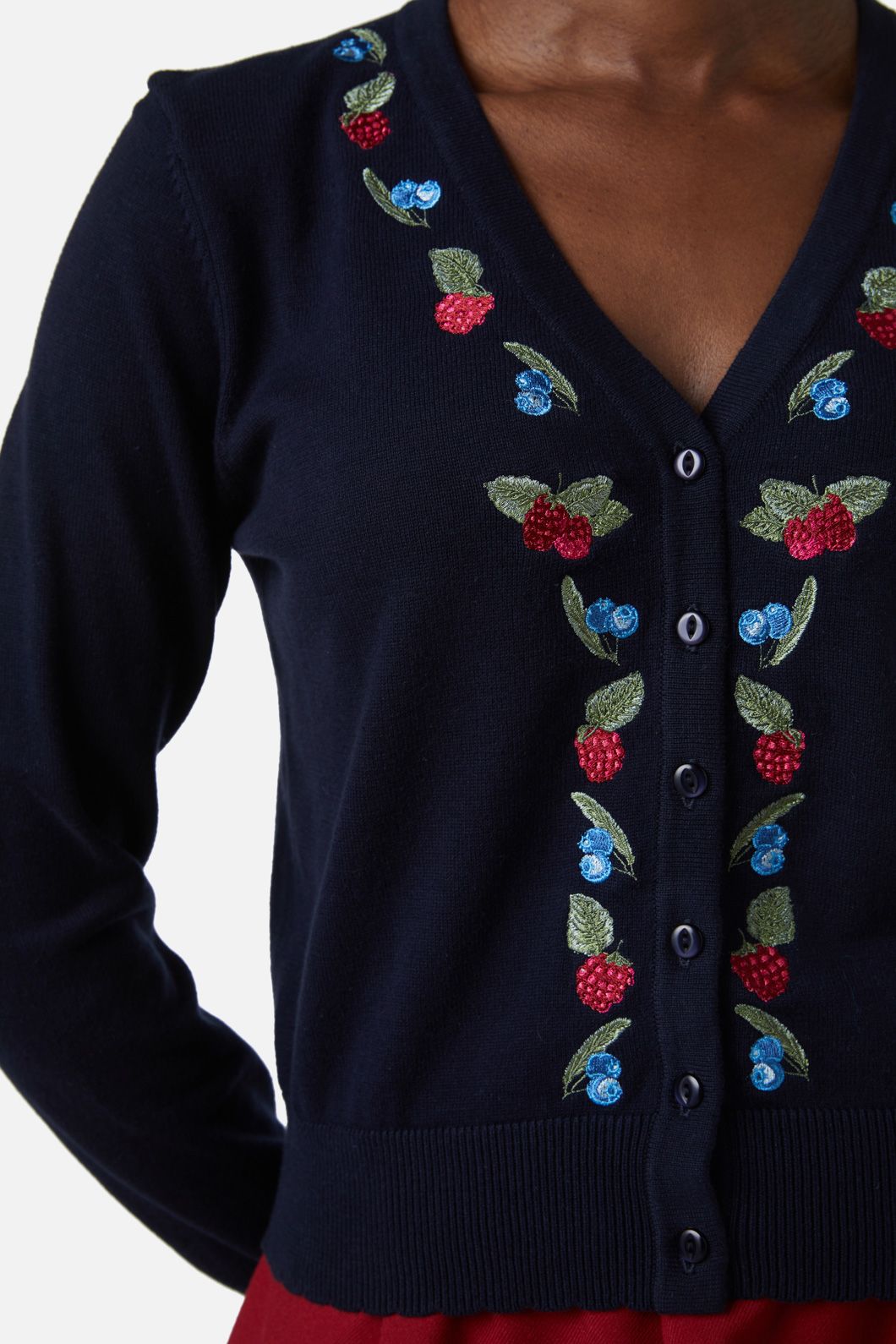 Princess Highway - Berry Sweet Emb Cardi - navy