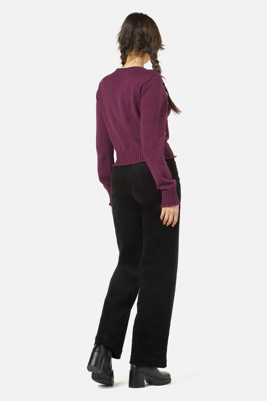 Princess Highway - NZ Bee Emb Cardi - plum
