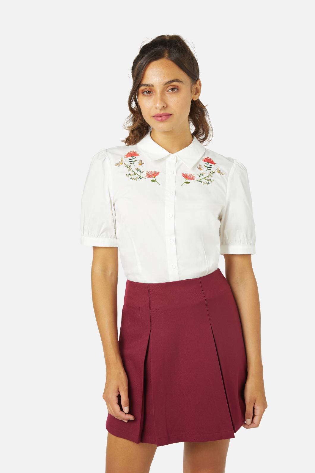 Princess Highway - NZ Flora Emb Blouse - cream
