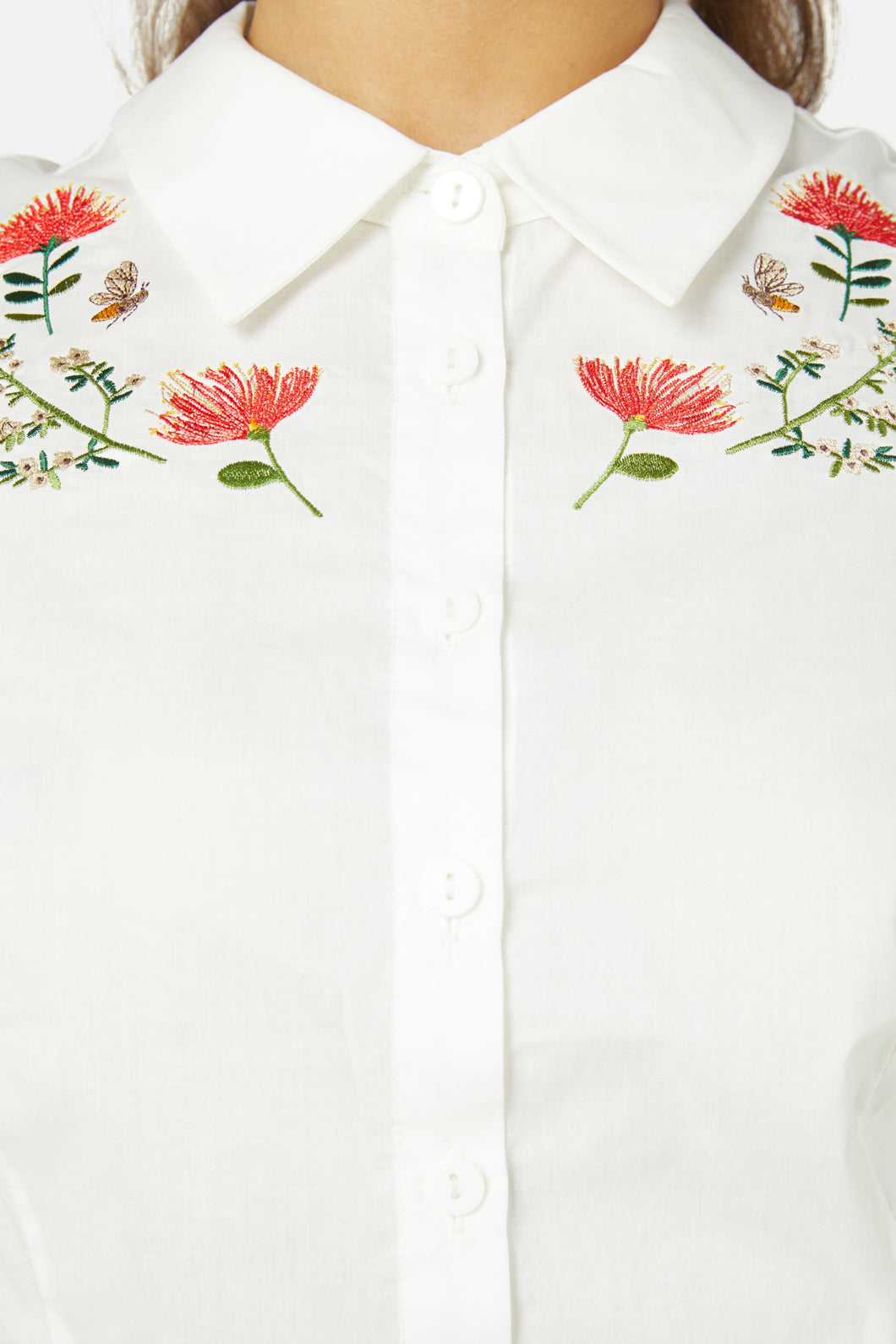Princess Highway - NZ Flora Emb Blouse - cream
