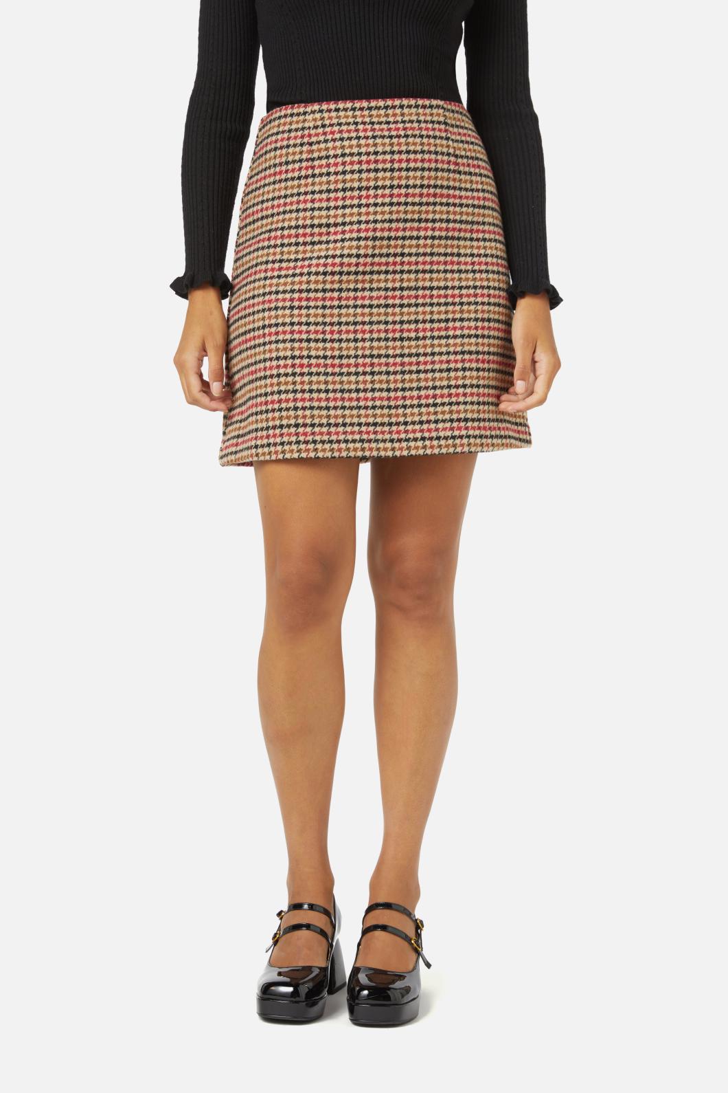 Princess Highway - Bennett Skirt - tan-check
