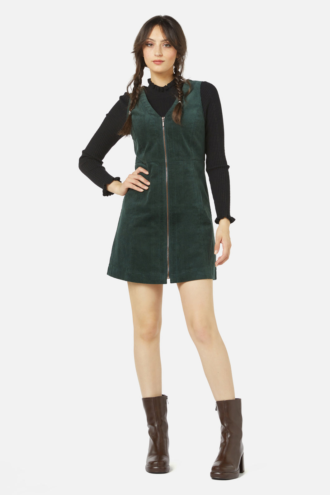 Princess Highway - Honey Cord Pinny - deep-green
