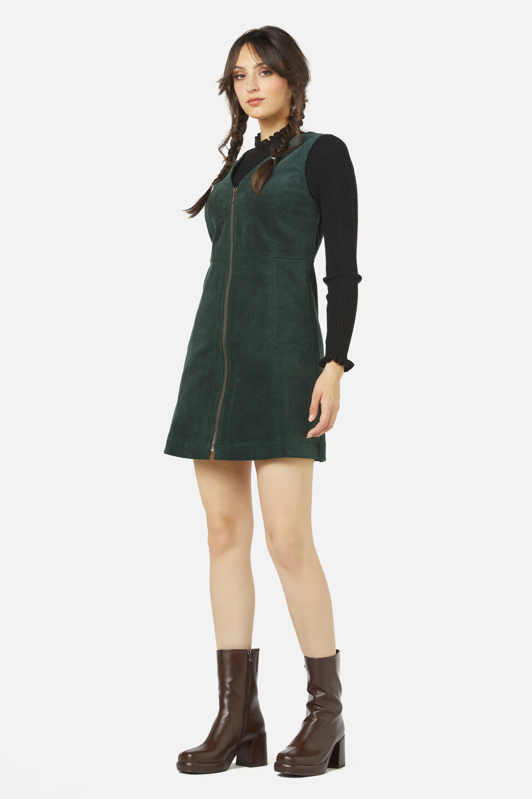 Princess Highway - Honey Cord Pinny - deep-green