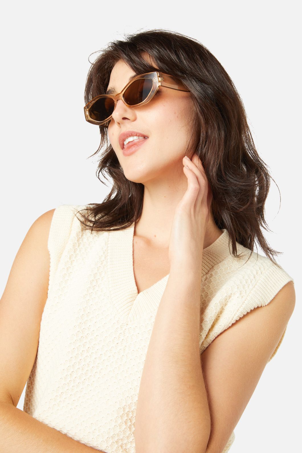 Princess Highway - Edgy Small Cat Sunglasses - champagne