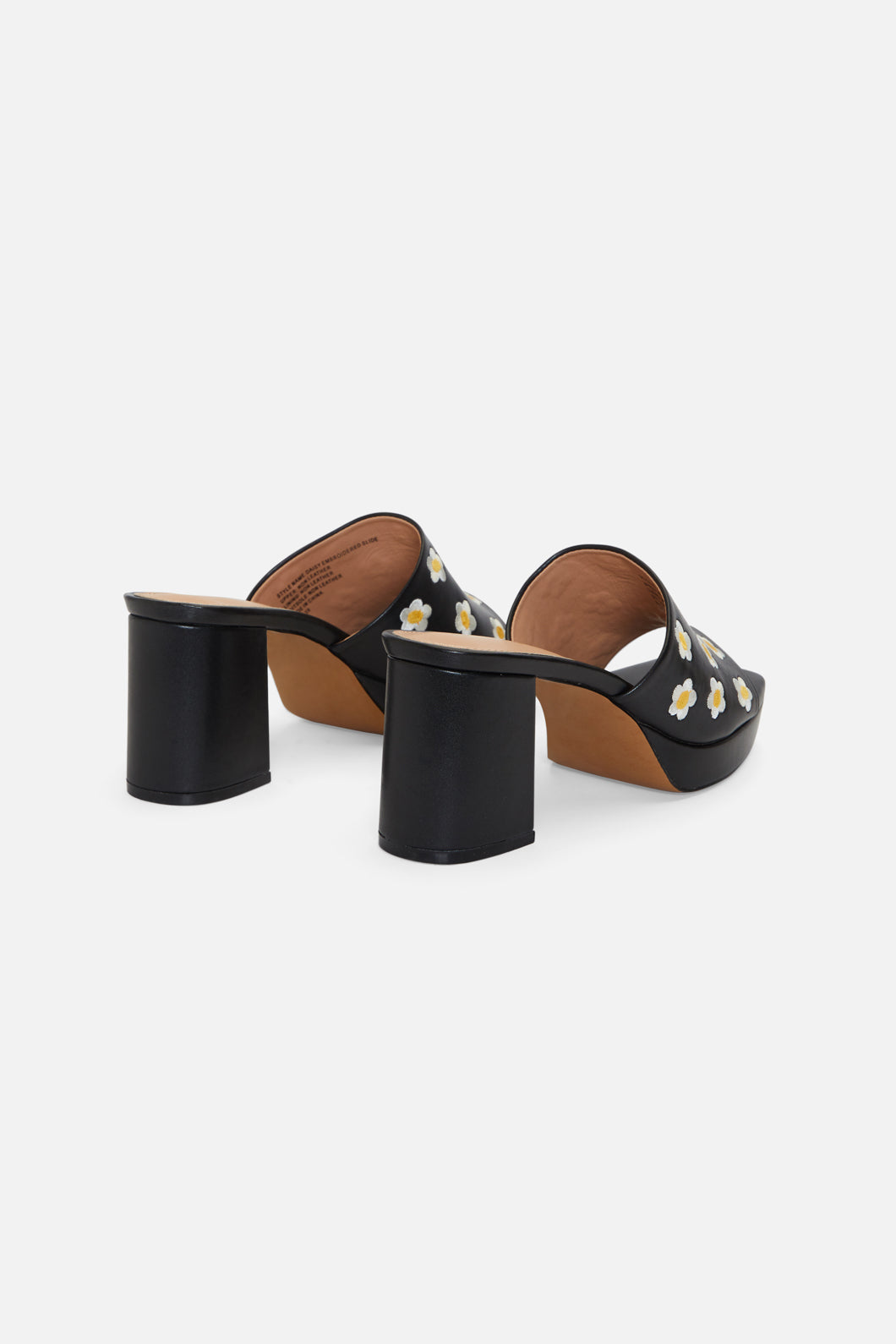 Princess Highway - Daisy Embroidered Slide - black