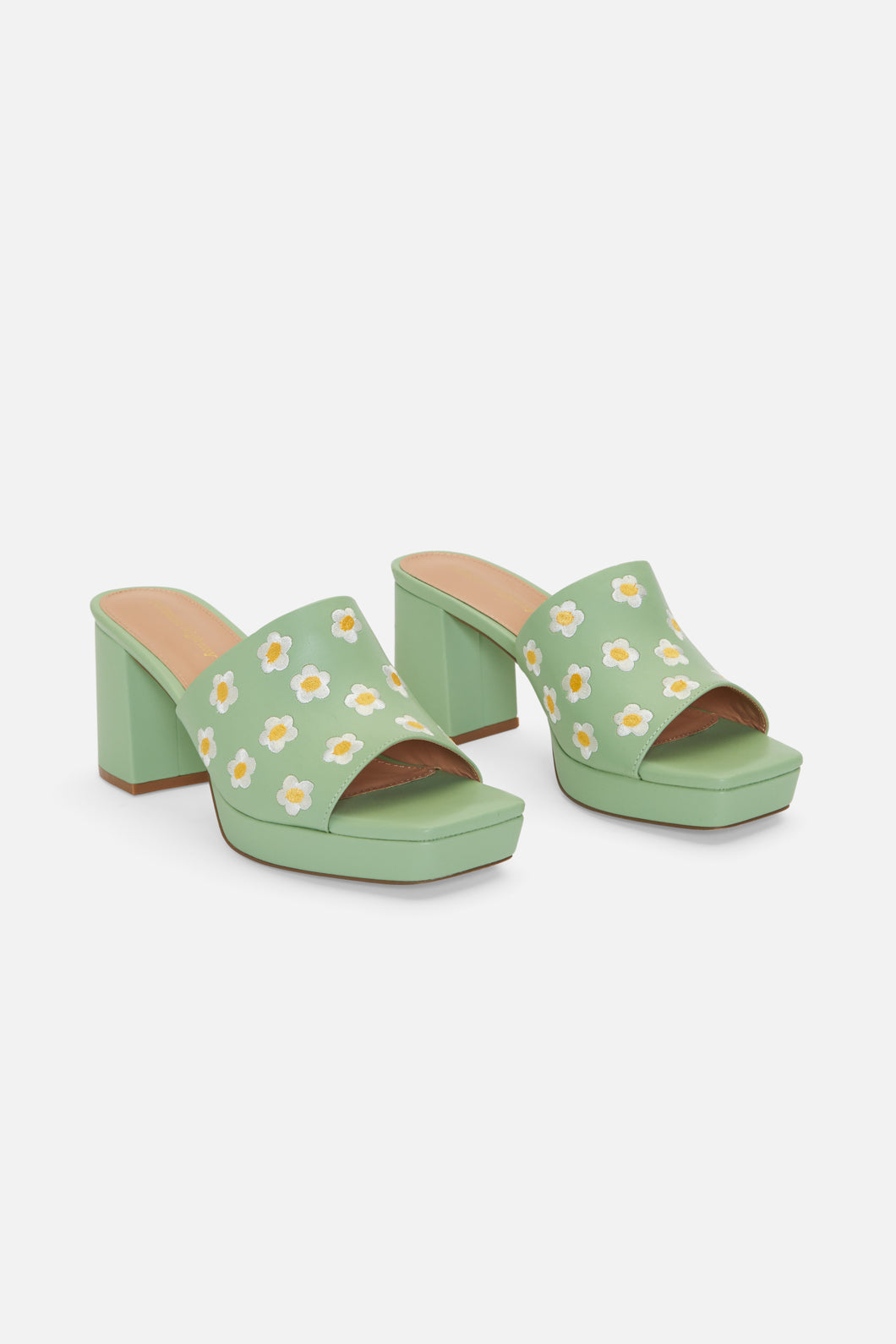 Princess Highway - Daisy Embroidered Slide - mint