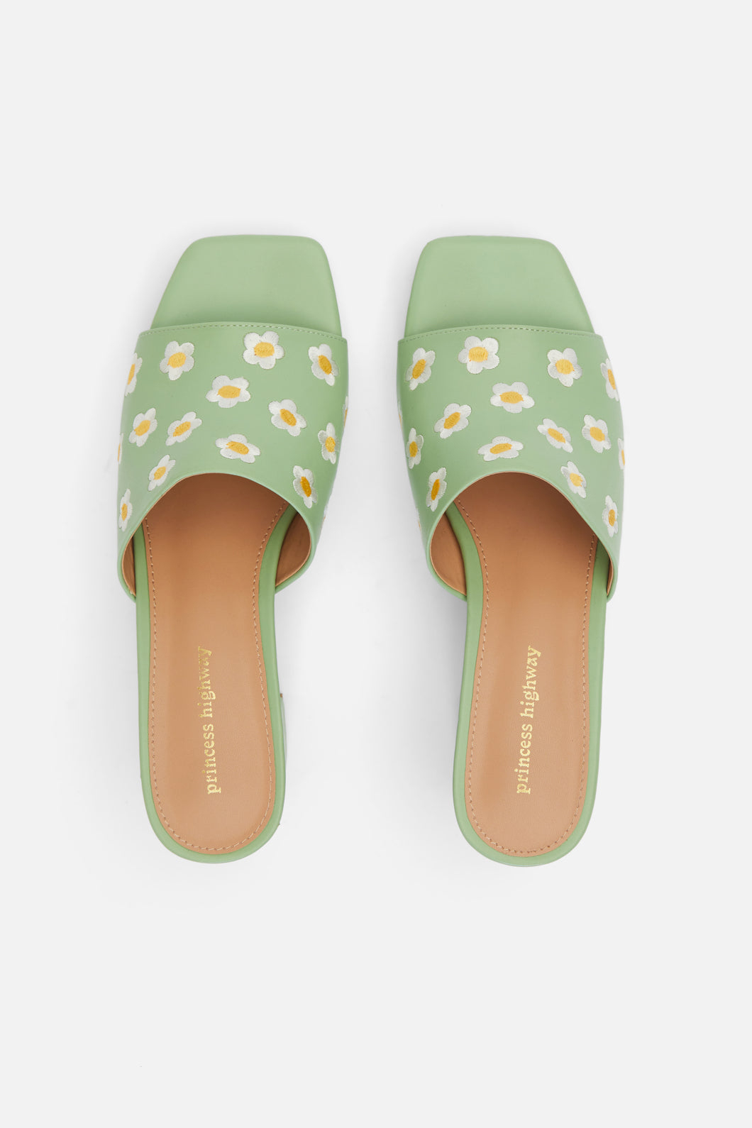 Princess Highway - Daisy Embroidered Slide - mint