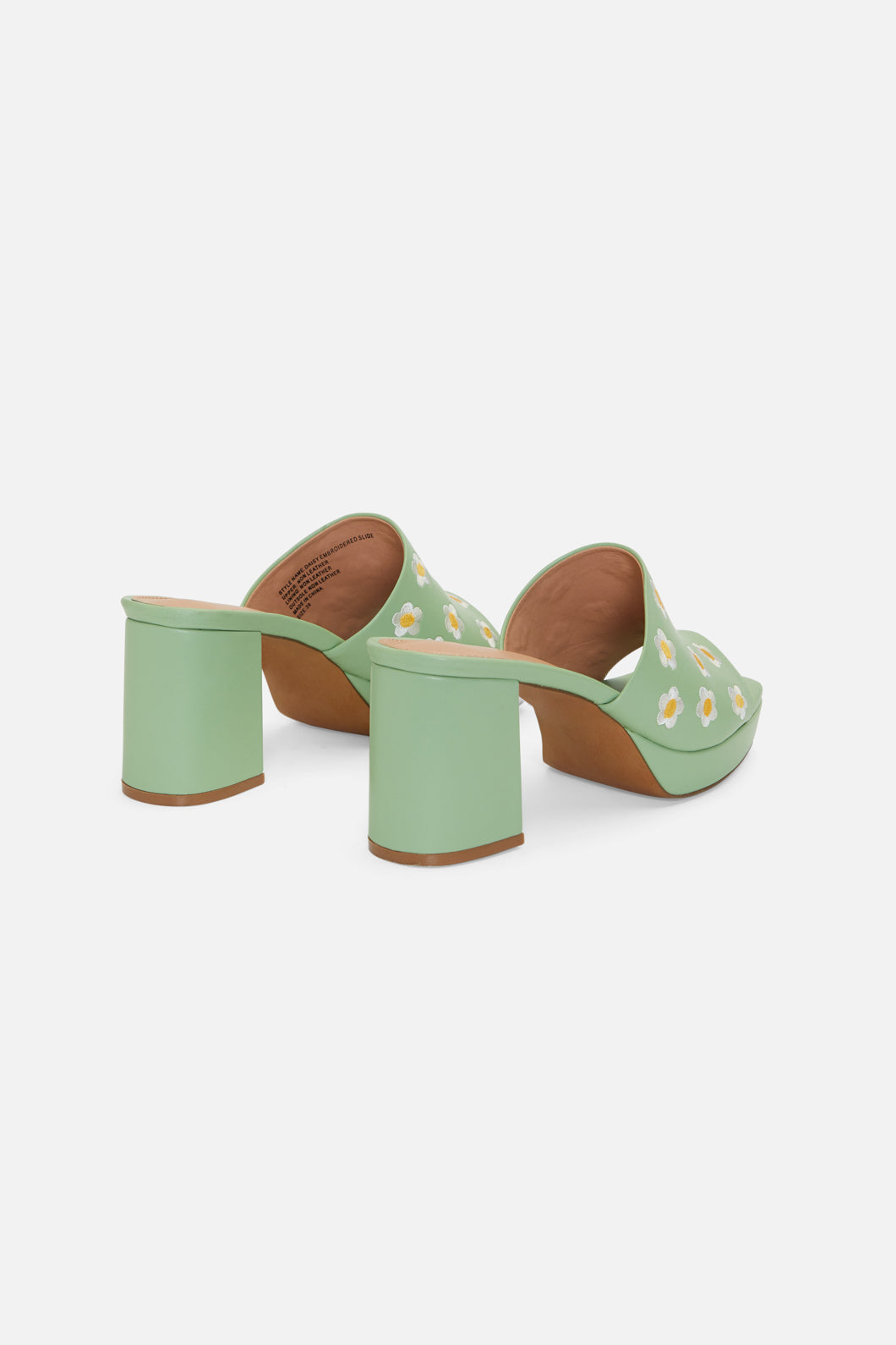 Princess Highway - Daisy Embroidered Slide - mint