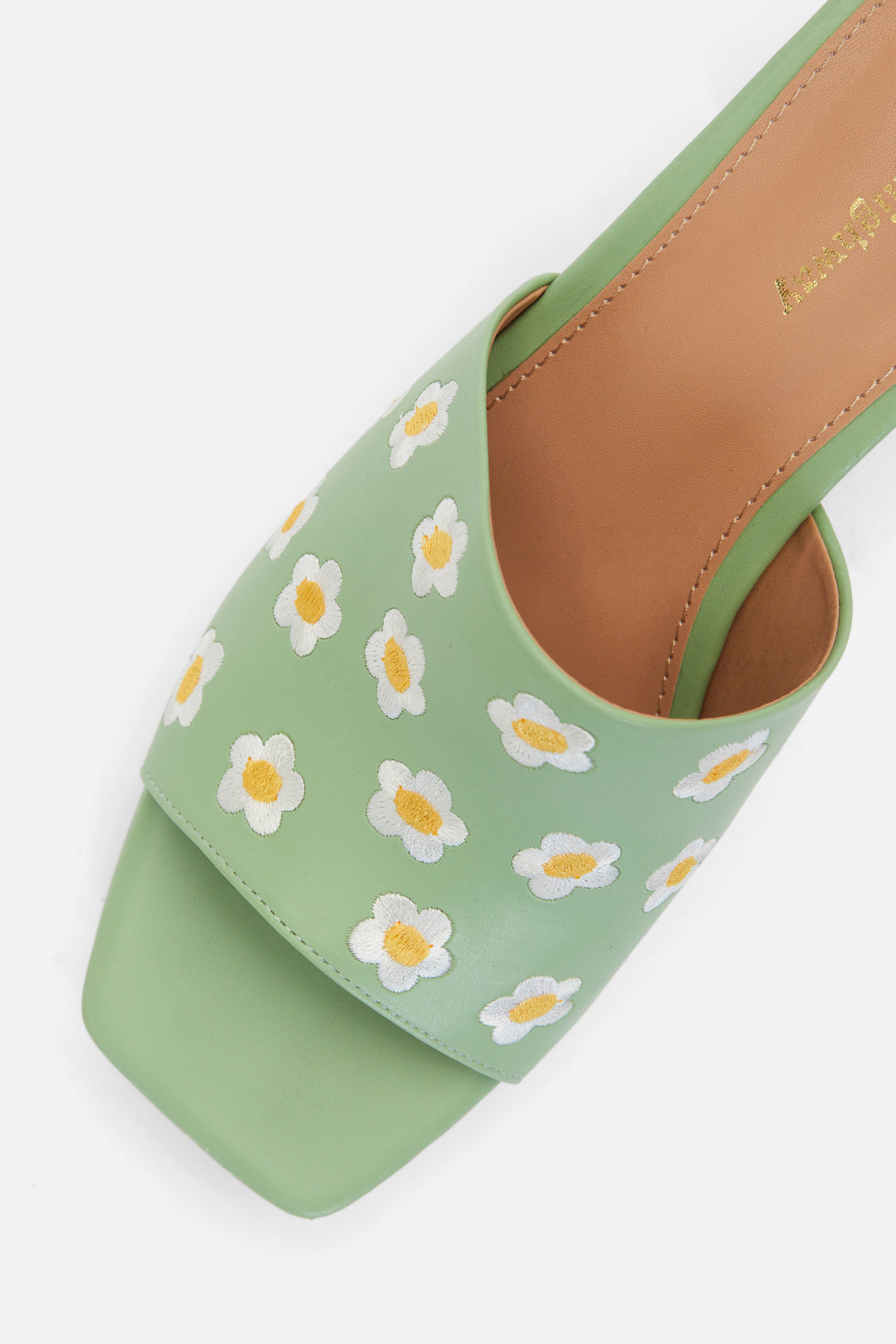 Princess Highway - Daisy Embroidered Slide - mint