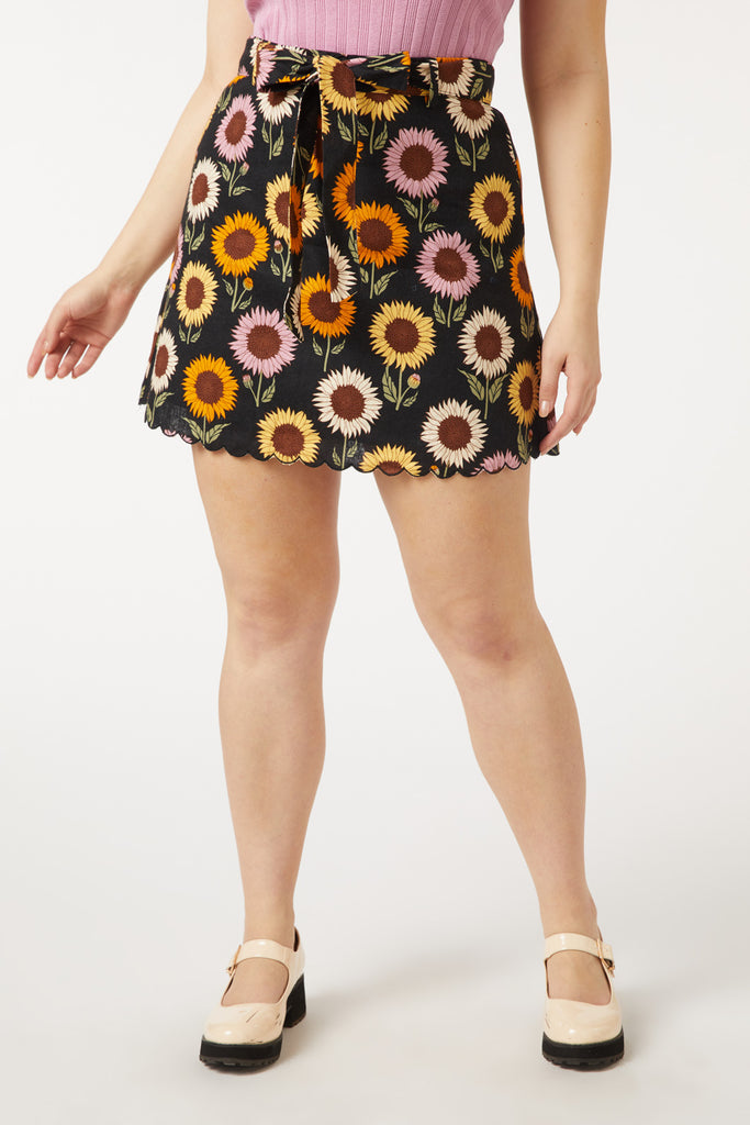 Sunflower Print Women's Skirt