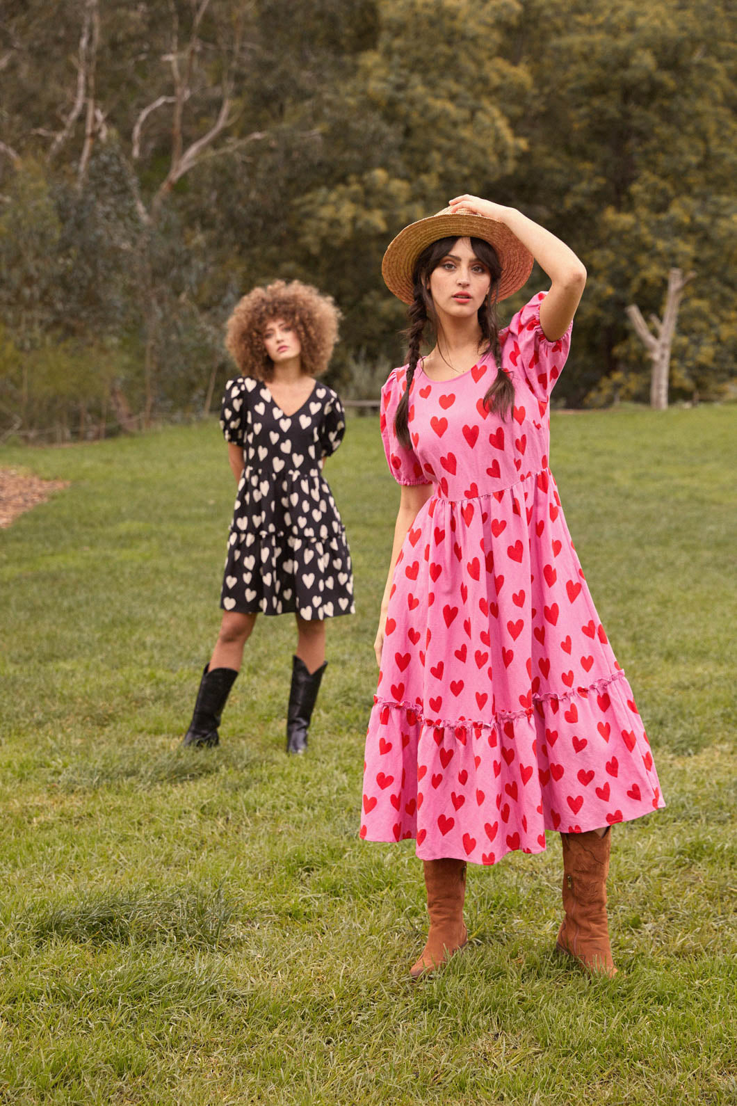 Pink dress hotsell with hearts