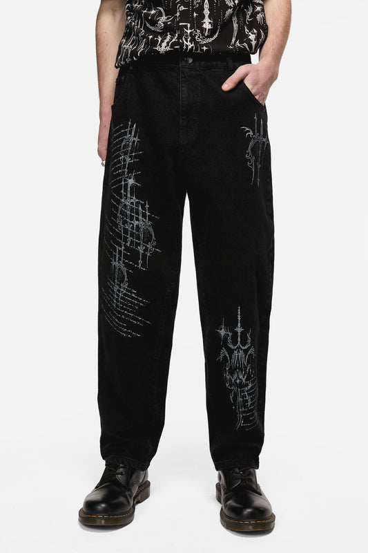 Black Friday - Sigil Straight Leg Jeans - grey