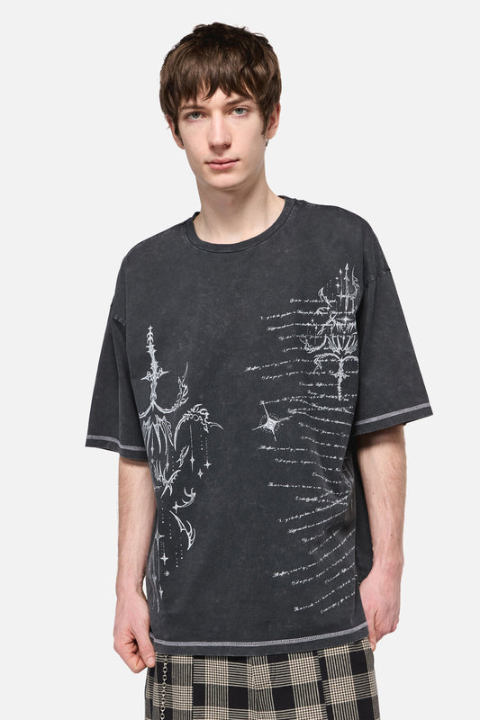 Black Friday - Tech Oversized Print Tee - grey