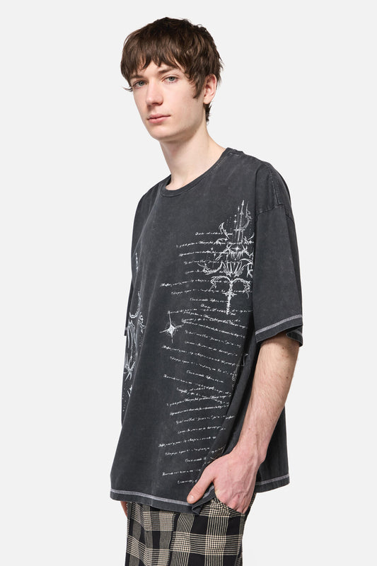 Black Friday - Tech Oversized Print Tee - grey