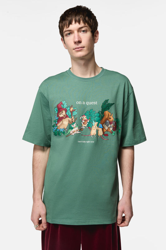 Black Friday - On A Quest Print Tee - teal