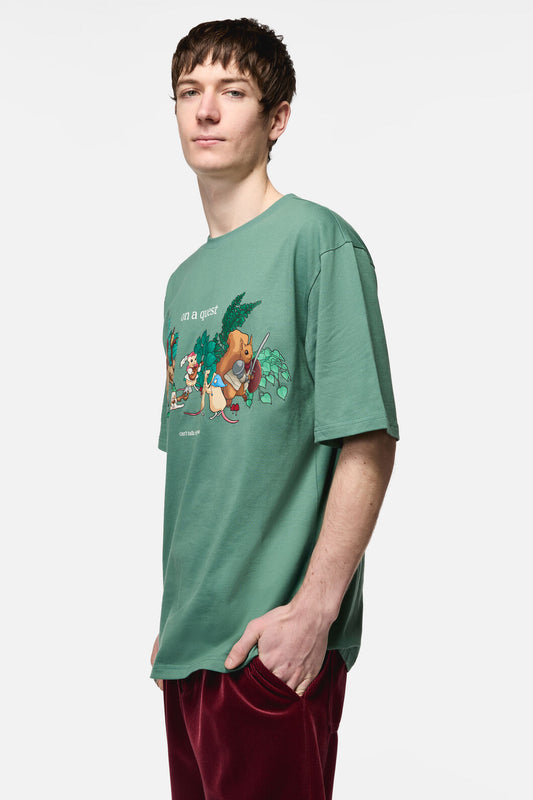 Black Friday - On A Quest Print Tee - teal