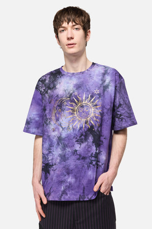 Black Friday - Sun And Moon Tie Dye Tee - purple