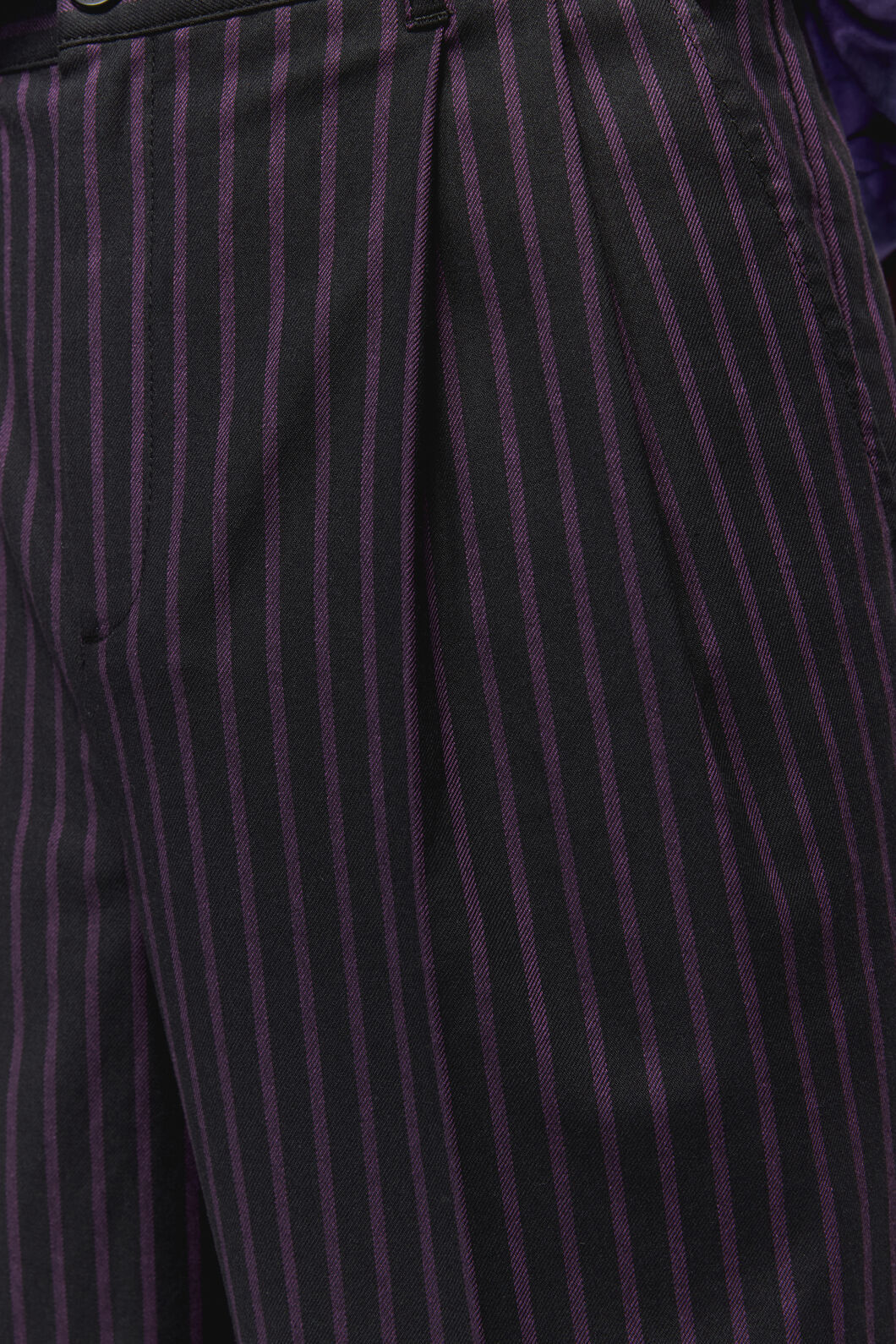 purple pinstripe dress pants Wool Drawstring Pants in Purple Pinstripe Purple White / 46 / 30