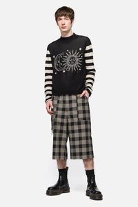 Black Friday - SunAndMoonStripeSleeveUnsKnit - black-cream