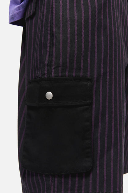 Black Friday - Sabrina Pinstripe Cargo Short - black-purple