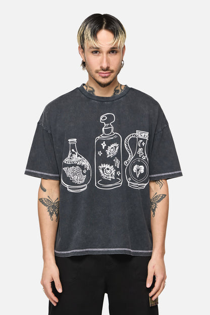Black Friday - Spellbook Goth Relaxed Tee - grey