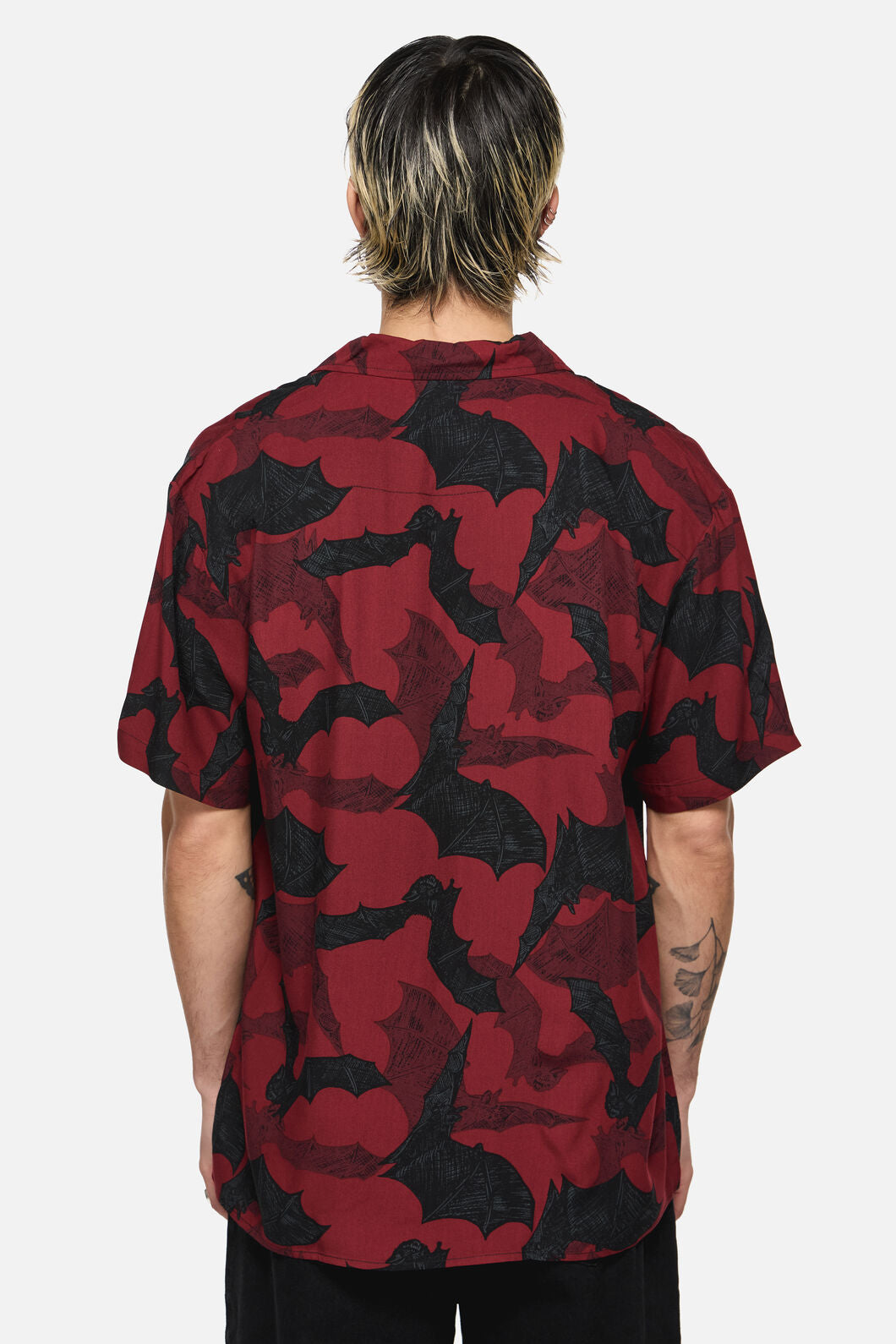 Black Friday - Batz Goth Short Sleeve Shirt - red