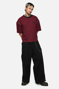 Black Friday - Batz Zip Sleeve Goth Tee - black-red