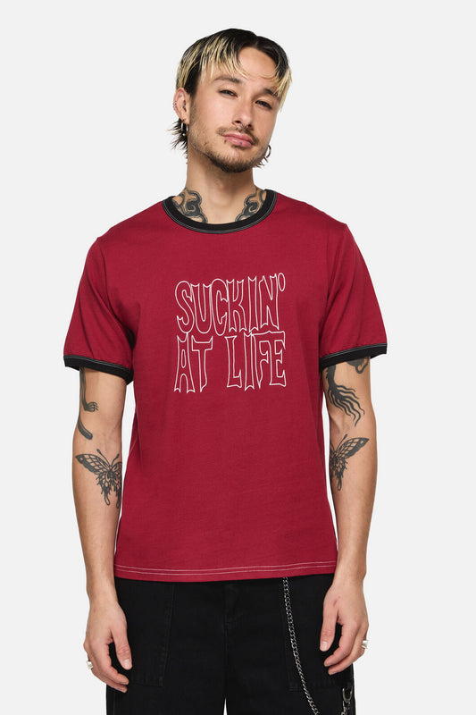 Black Friday - Suckin At Life Goth Tee - red