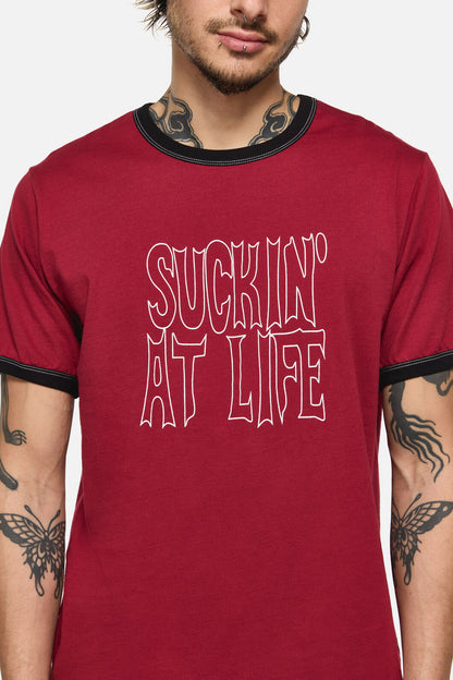 Black Friday - Suckin At Life Goth Tee - red