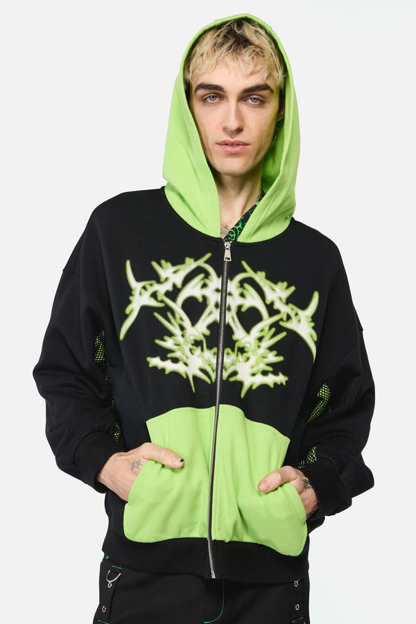 Black Friday - ShockToTheSystem ZipperHoodie - green-black