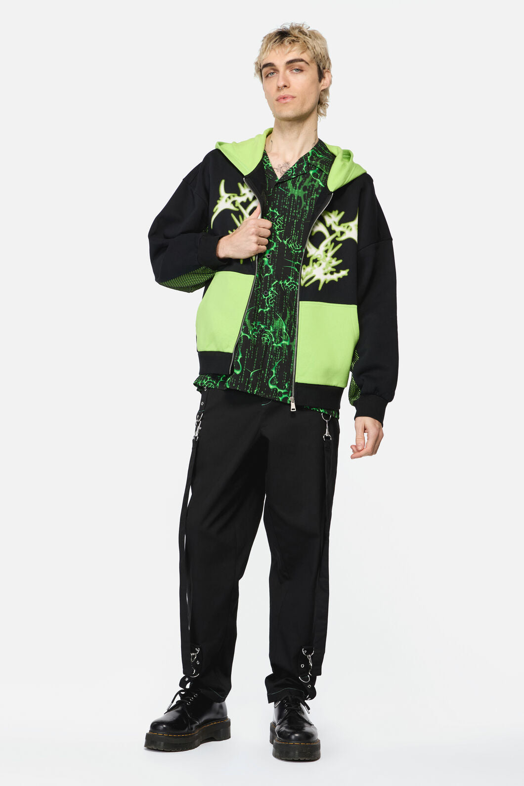 Black Friday - ShockToTheSystem ZipperHoodie - green-black