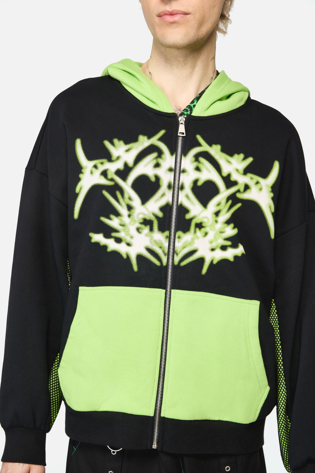 Black Friday - ShockToTheSystem ZipperHoodie - green-black