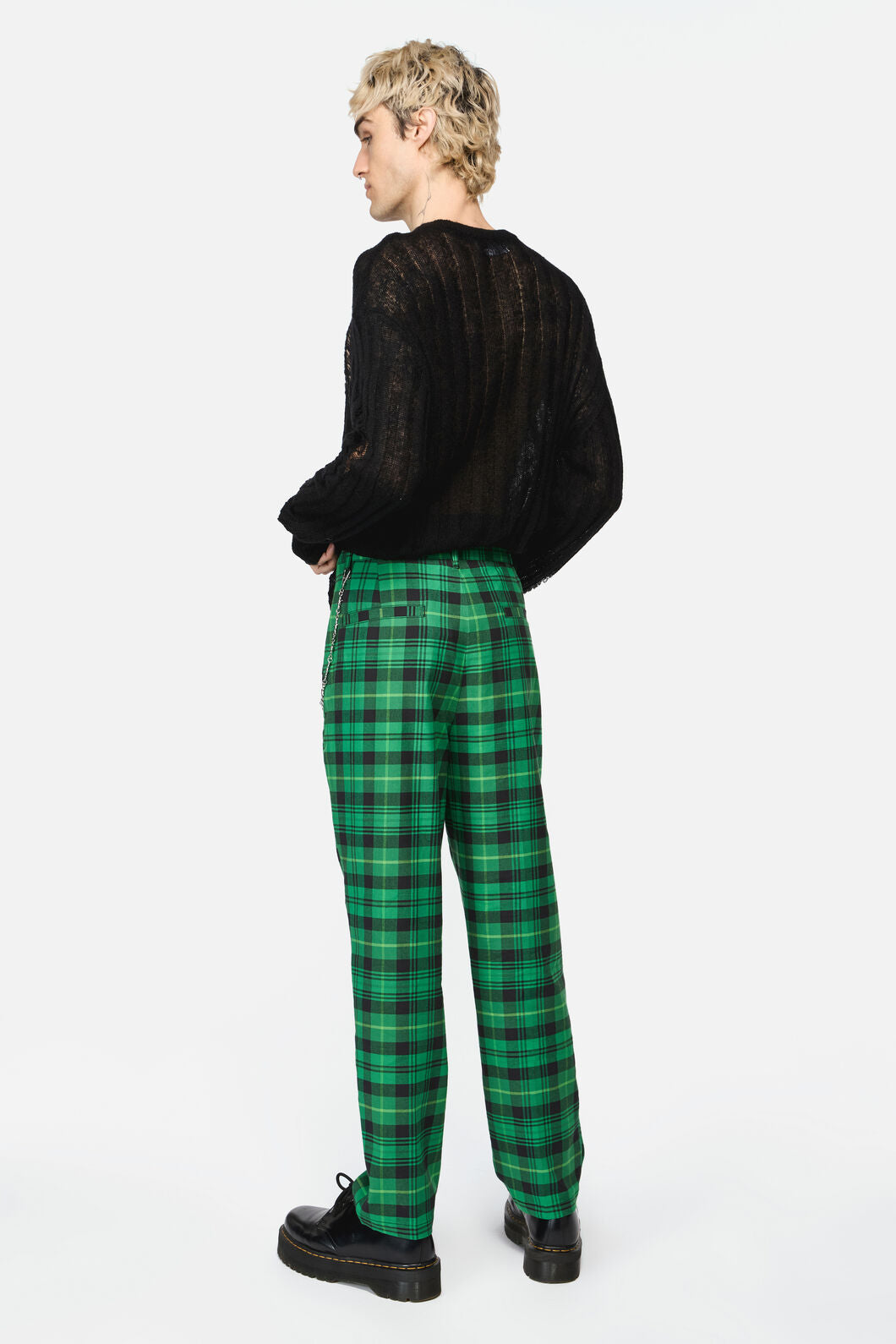 Black Friday - Wired Tartan Slim Fit Pants - green-black