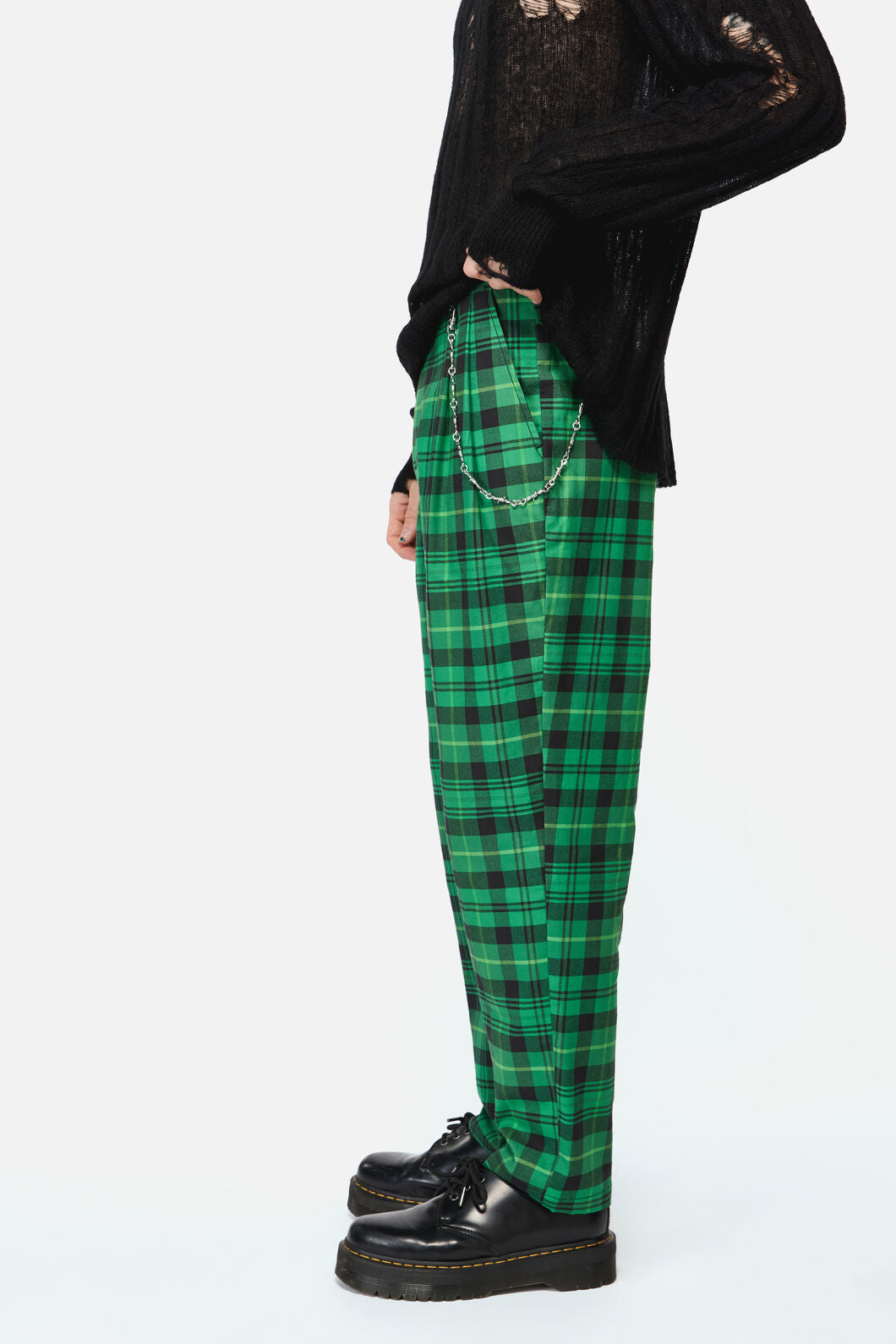 Black Friday - Wired Tartan Slim Fit Pants - green-black