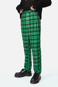 Black Friday - Wired Tartan Slim Fit Pants - green-black