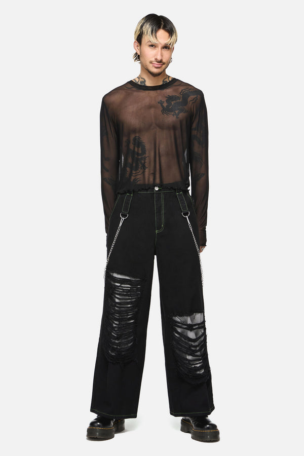 Black Friday - Rodent Grunge Cargo Jean - black