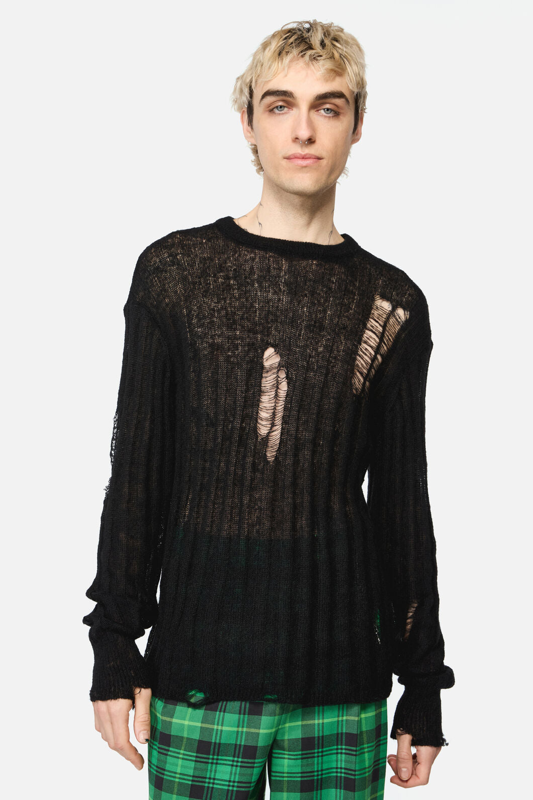 Black Friday - Shock Distressed Knit Jumper - black