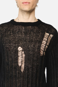 Black Friday - Shock Distressed Knit Jumper - black