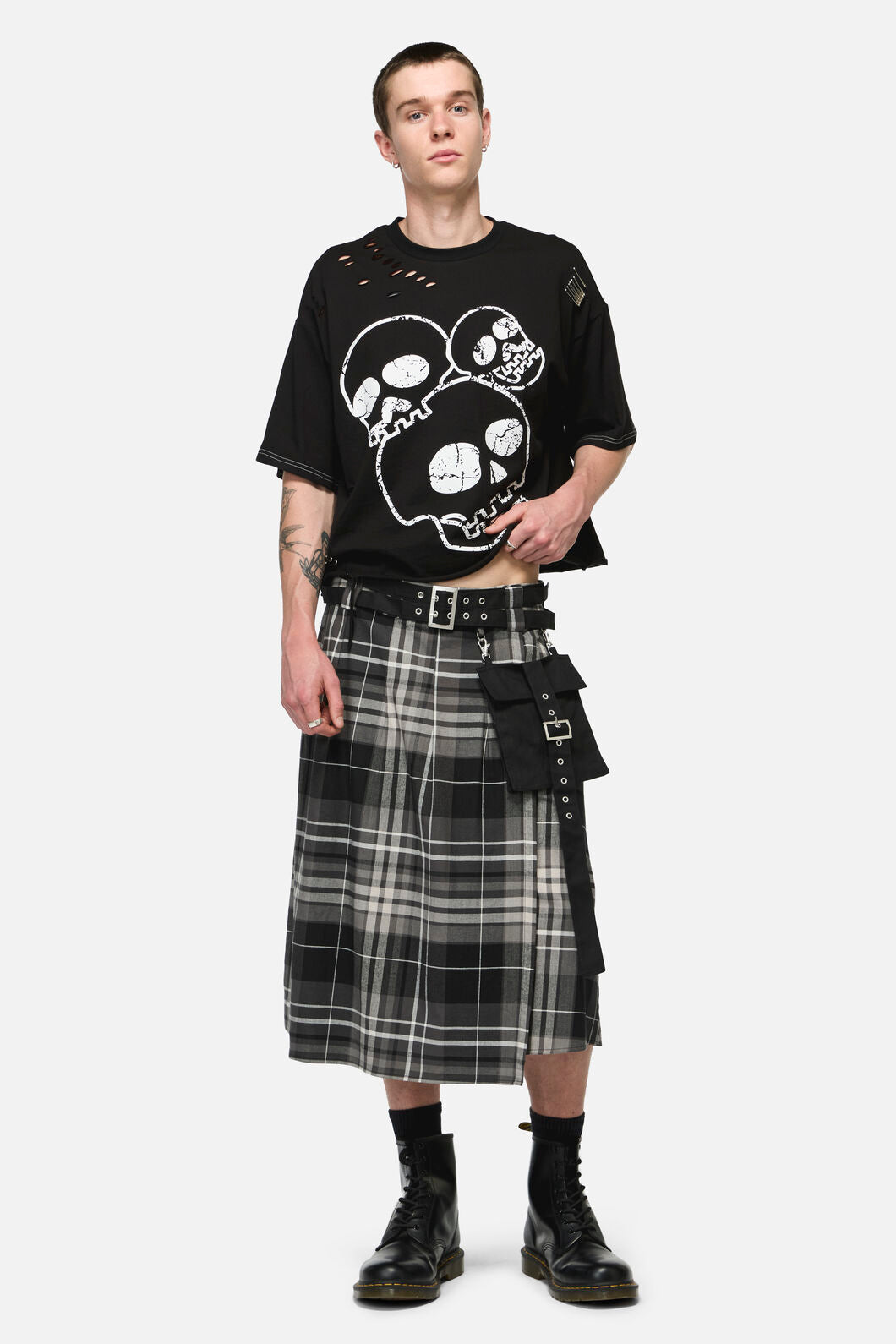 Black Friday - Lovett Tartan Grunge Kilt - grey