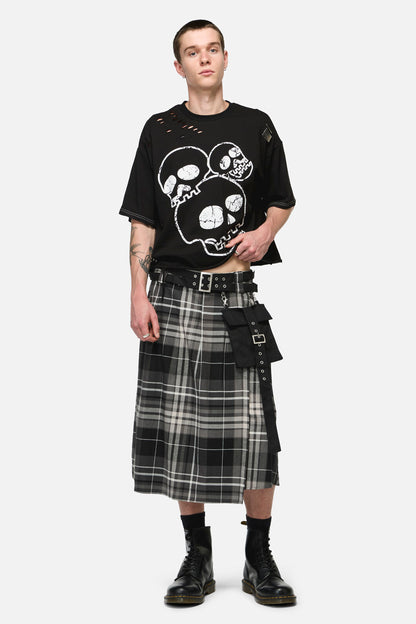 Black Friday - Lovett Tartan Grunge Kilt - grey