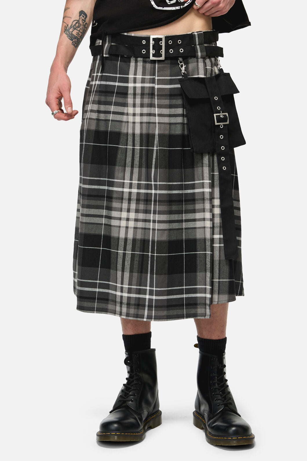 Black Friday - Lovett Tartan Grunge Kilt - grey