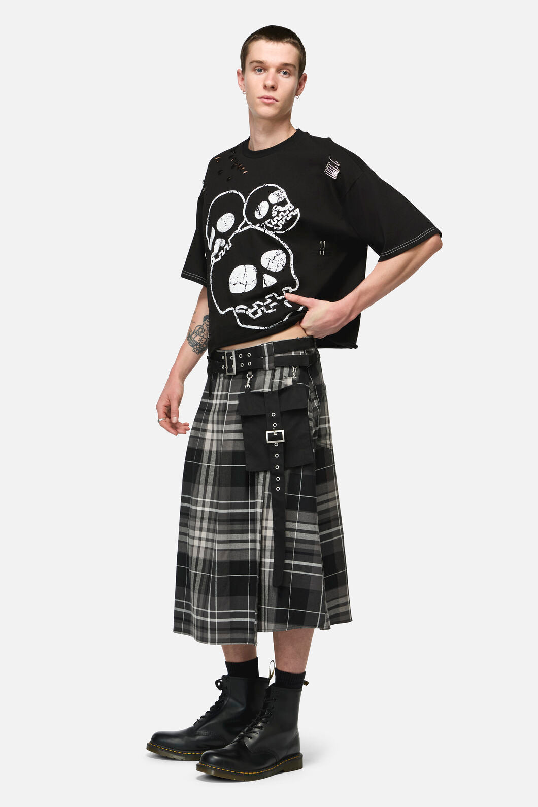 Black Friday - Lovett Tartan Grunge Kilt - grey
