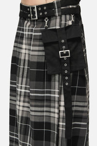 Black Friday - Lovett Tartan Grunge Kilt - grey